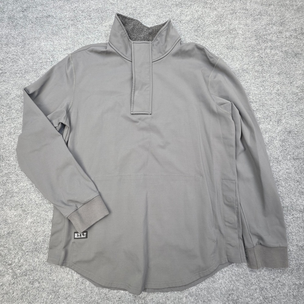 BYLT Elite+ Fairway Drop-Cut Pullover Mens M Gray Golf UPF 50+ 4-way Stretch